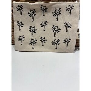 AOA Studio Palm Tree Canvas Zipper Pouch Makeup Bag Cosmetic Travel Organizer
